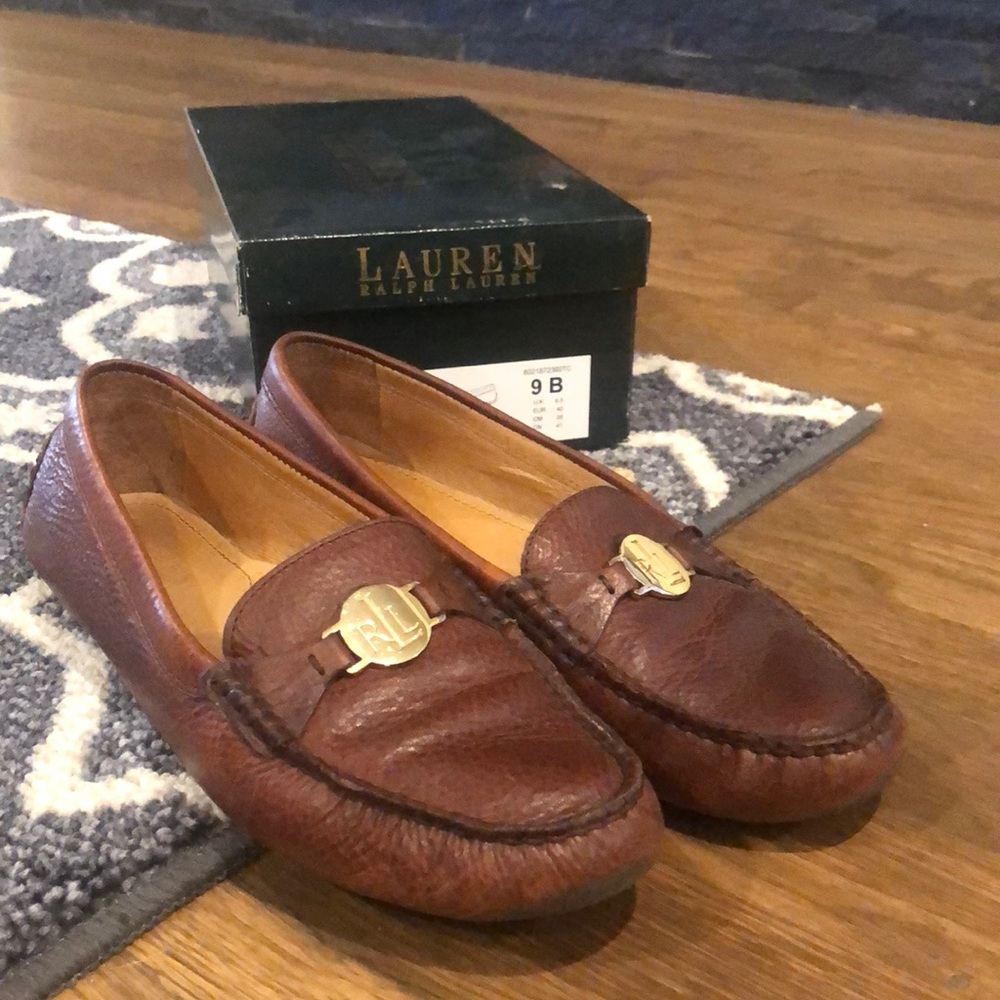 Ralph Lauren Carley Rugged Grain Flats
